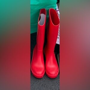 Women's Vibrant Red Rain Boots